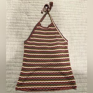 American Eagle Striped Halter Top